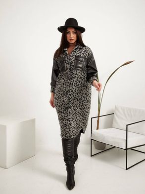 Пальто 484 чорне леопард 48-50